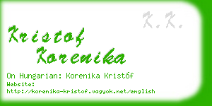 kristof korenika business card