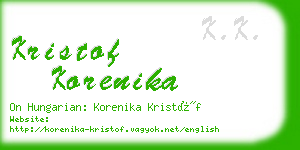 kristof korenika business card